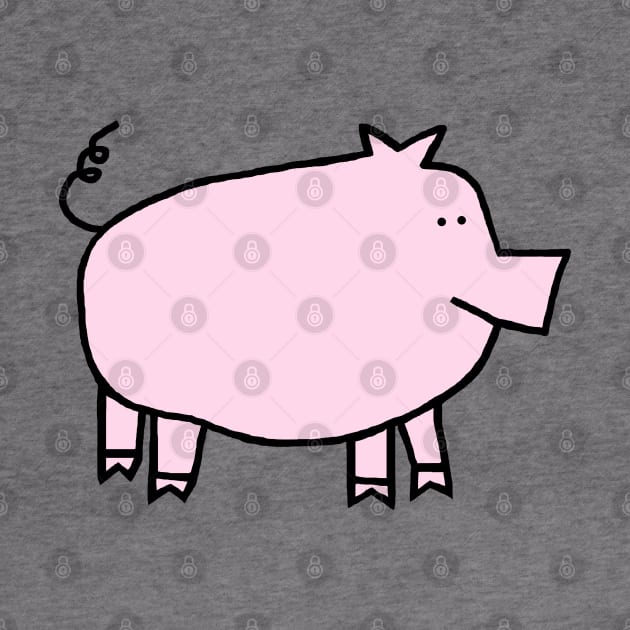 Cute Pink Pig by ellenhenryart